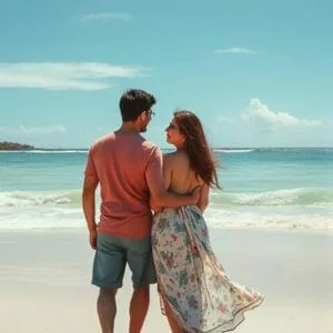 Couple sur plage voyage en couple en Asie