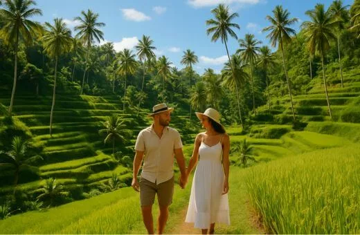 voyage de noces en Asie rizières à Bali