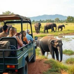 Voyage safari éléphant parc national voyage en famille en Asie