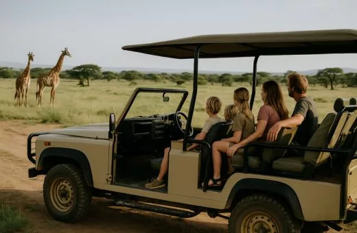 Voyage en famille à Noël safari girafes